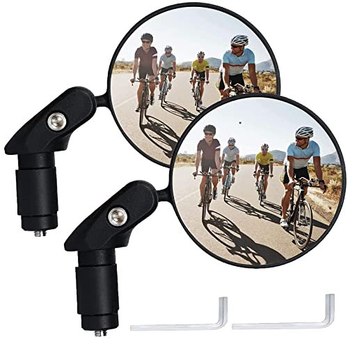 Lot de 2 rétroviseurs vélo HD 360° pour guidon de vélo rétroviseur gauche et droit universel pour guidon miroir convexe pour Le vélo de Route de Montagne