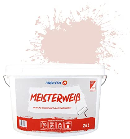Farbklecks24 Meisterweiß Color, Wandfarbe Rot 3-0 (2,5L),(versch. Farben),hohe Deckkraft