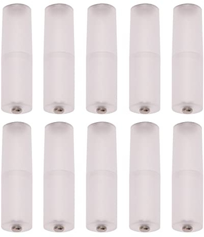 VGOL 10 Stück AAA auf AA Zelle Batterie Konverter Akku Adapter Kunststoffgehäuse Umschalter Durchscheinend für Größe 50 × 14 mm