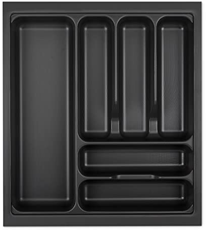 SOTOOLS KÖNIG Besteckeinsatz I, Lavagrau, 50er Korpus | Für Korpusbreiten 300–1200 mm, SO-Box, Blum Tandembox, ModernBox, Maße 419 x 473 mm, Lavagrau mit Perlstruktur.