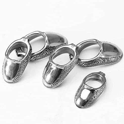 Bogenschießen Daumenring Tibetisches Silber Fingerschutz Traditionell Daumenschutzring Bogenschießen Silber Finger Sicherheitsring für Bogenschießen Zubehör im Freien