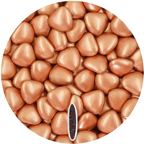 EinsSein 0,5kg Schokoherzen Dragees medium bronze-gold pearl Gastgeschenke Hochzeit, Taufe, Kommunion, Kindergeburtstag | Schokodragees, Dragees in Herzform bzw. Schokolinsen als Ersatz für