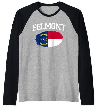 Belmont NC North Carolina Flagge Vintage USA Sport Herren Damen Raglan