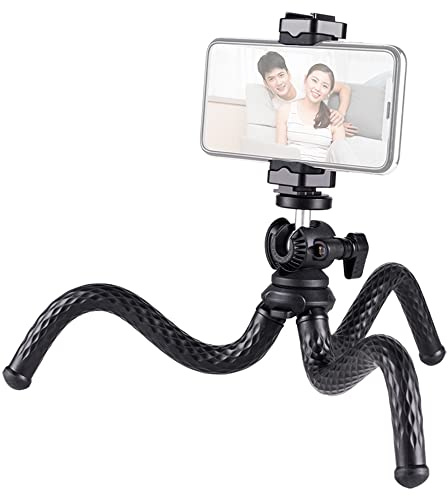 Treppiede per telefono cellulare Andoer Treppiede da tavolo per Octopus Supporto per fotocamera con vite da 1/4 e supporto per telefono per YouTube, Vlog, Selfie, Live Streaming, portata 1,5 kg