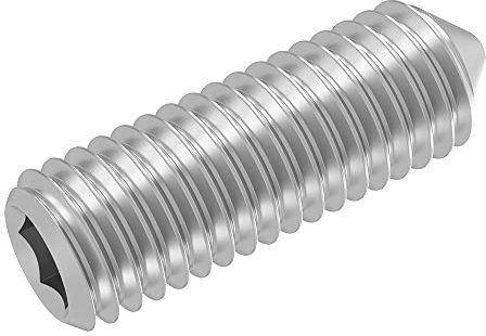 SECCARO Perni filettati con punta M6 x 20 mm, in acciaio inox V2A VA A2, DIN 914/ISO 4027, esagonali, 20 pezzi