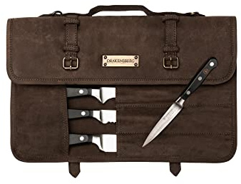 DRAKENSBERG Messertasche 'Blade' - Universal Etui für Koch-Messer aus Meisterhand, Profi-Qualität, nachhaltig, Büffel-Leder, Dunkel-Braun, DR00398