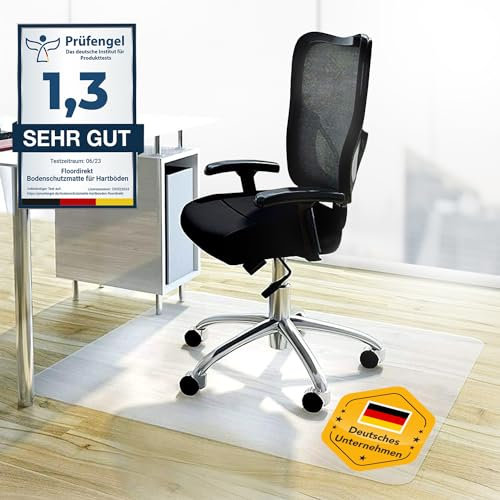 Floordirekt Bodenschutzmatte - Kratzfest, rutschfest, Milchweiß - Bodenmatte, Bodenschutz, Bürostuhlunterlage, Unterlegmatte, Schutzmatte für Laminat, Parkett, Hartböden (120 x 120 cm)