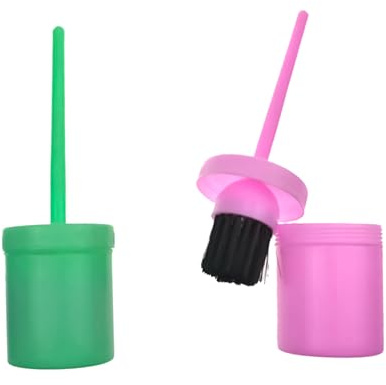 Bohue 2Pcs Hoof Oil Brush with Container - Portable Horse Cleaning and Grooming Tool with Plastic Brush for Care (Random Color)