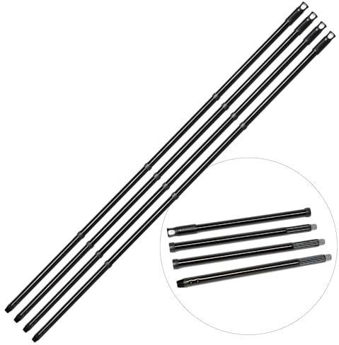 Novaliv 4X Vielseitiger Premium Schraub-Besenstiel 137 cm - 2,6 cm Stabil Langlebig Schwarz Verstellbar 137 cm auf 94,5 cm Perfekt für Kehren, Schrubben & Fensterputzen Hochwertige Metallkonstruktion