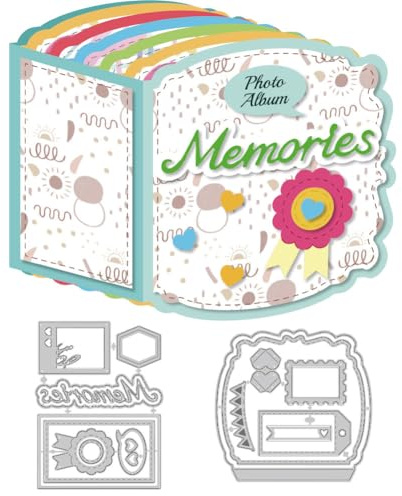 DELORIGIN 3D Stanzformen Für Mini Fotoalben Metall Stanzformen Kartenherstellung Stanzschablonen Neuheiten 2025 Prägeschablonen Stanzschablonen Rahmen Für DIY Prägungen Scrapbooking Basteln Dekor