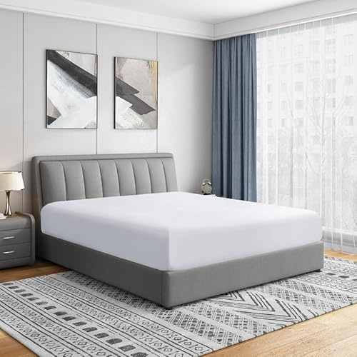 DTEX HOMES 2 x Double Fitted Sheet 100% Egyptian Cotton 200 Thread Count Extra Deep Pocket 40cm Hotel Quality Percale Weave Long Staple Fitted Bed Sheets Double (137 x 190cm)