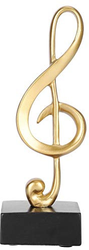 lvifloae Musiknoten-Statue, Skulptur, Figur, Musik-Trophäe, goldene Musiknoten-Ornamente, Symbol-Ornamente, Dekoration für Zuhause, Büro, Regale, Klavier, Bücherregal, Schreibtisch
