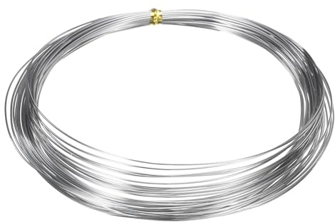 sourcing map Alambre de acero inoxidable de calibre 22 de 0,6 mm, 10 m, alambre suave para esculpir artesanía, alambre artístico, resistente al deslustre, alambre de joyería para hacer joyas,
