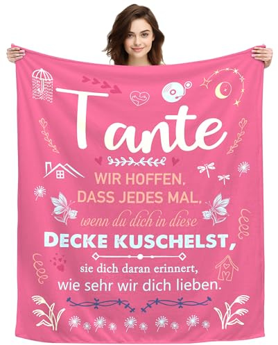 ACAROMAY Original Geschenke für Tante Frauen Kuscheldecke für Tante Muttertag Weihnachten Neujahrsgeschenk Geburtstagsgeschenk für Tante von Nichte Neffe Dekoratives Decken (Tante-A)