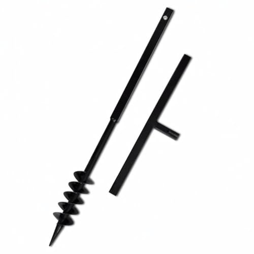 Generic Erdungsbohrer mit Einem Griffbit 80 Mm, Doppelte Spiralen Stahl Schwarz, Ideal für Pflanzen und Belüftung