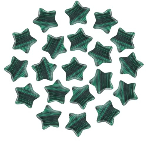 PATIKIL 20 Stück Natürliche Sternförmige Kristallsteine 0.8 Zoll Polierte Stern Edelsteine Kristalle Bulk Pocket Steine Sorgensteine Für Frauen Geschenke Meditation Malachit