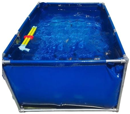 Stagno di Riproduzione Portatile,Piscina Fuori Terra,(Nessuna Cornice Inclusa)/Tenuta Durevole,per acquacoltura, Allevamento di Pesci e gamberi, Soluzione Pieghevole e Bing(6x4m)