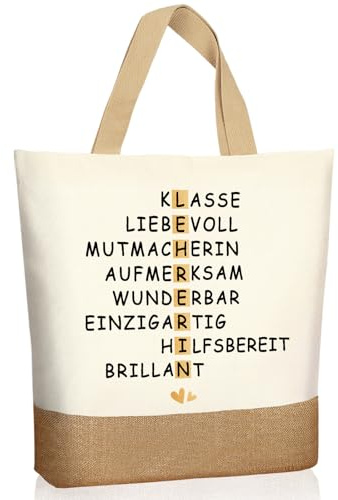 Beste Lehrerin Geschenk Jutebeutel, Dankeschön Geschenke & Abschiedsgeschenk Lehrerin, Baumwolltasche Geschenk für Lehrerin, Lehrer Geschenke zum Abschied,Weihnachten