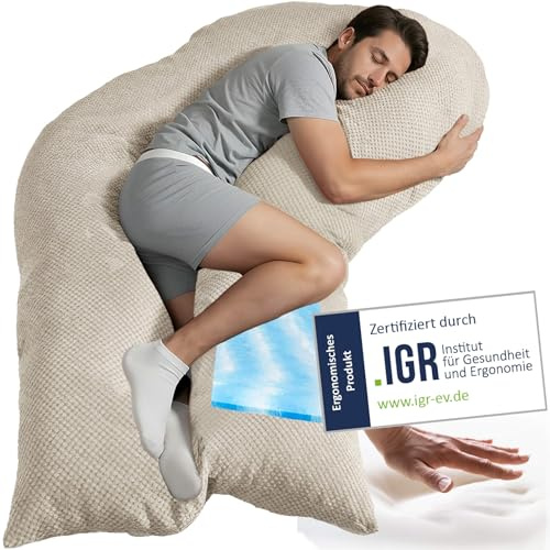 Traumreiter Seitenschläferkissen Visco XXL PRO, ergonomisches Full Body Builder Männer Schlafkissen, orthopädisches Nackenkissen, Seitenschläfer Kissen Memory Foam Lagerungskissen Ergonomie geprüft