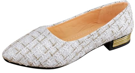 Ballerinas Women's Traditional Shoes Medieval Flat Trainers Walking Slip On Soft Slippers Flat Mesh Lightweight Loafers Outdoor Trainers Casual Shoes Gymnastics Shoes, White, 5 UK