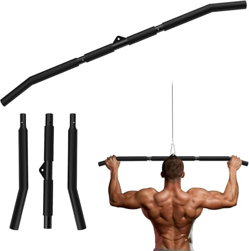 Fitarc Barra Lat Machine 102 cm, impugnatura antiscivolo a tutta lunghezza, barra Lat Pulldown per macchina a cavi, supporta presa stretta e larga