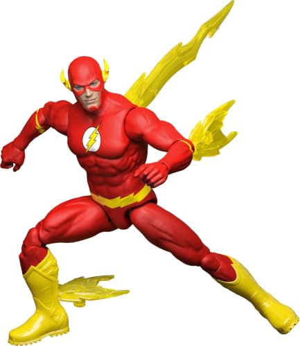 Mattel DC Premier Series 1 The Flash 16,5 cm Actionfigur | 22 Gelenkpunkte, Superheld mit Detaildesign, Geschwindigkeitseffekte und Blitz-Zubehör, JMD98