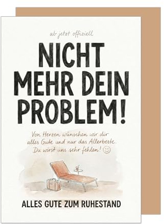 Edition Seidel Premium Glückwunschkarte zum Ruhestand mit Umschlag. Ruhestandskarte Karte Grußkarte Spruch Sprüche Pension Rente freie Zeit Alles Gute Wünsche Kollege Kollegin Mann Frau (R162 SW026)