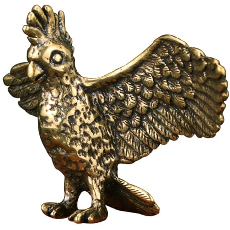 BUTIFULSIC Antike Messing Papageienstatue mit Flachem Boden und Angenehmer Haptik als Deko für Schreibtisch oder Haushalt Einzigartige Vintage Tierfigur aus Messing