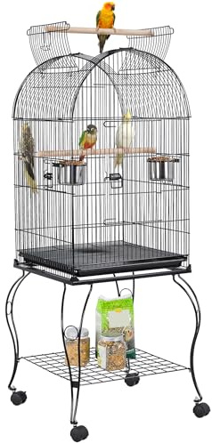 Yaheetech Jaula de Pájaros Jaula para Loros Canarios 59 x 59 x 150 cm