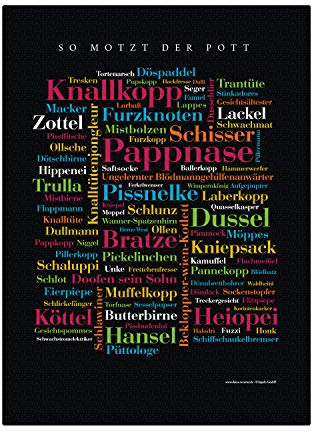 Deine Wörter Leinwand Ruhrpott Schimpfwörter - Keilrahmen 20x30 cm