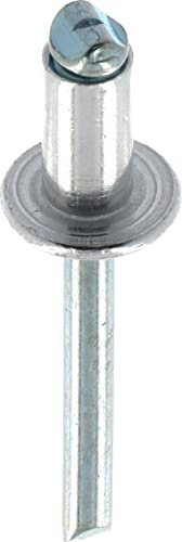 Restagraf - Rivet Tête Large Aluminium & Tige Acier - Compatible avec Citroën, DS, Fiat, Opel, Peugeot, Toyota - Diamètre 6,4 mm - Longueur 12 mm - Réf. 12952 - Sachet de 15