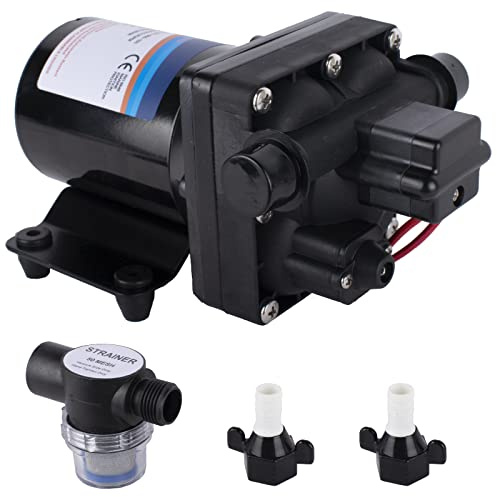 BOINE 4008-101-E65 12V Diaphragm Pump Water Pump 12V DC 3.0GPM 55PSI Water Diaphragm Pressure Pump, Self-Priming Pump Compatible with RVs, Ships, Yachts, and Boats