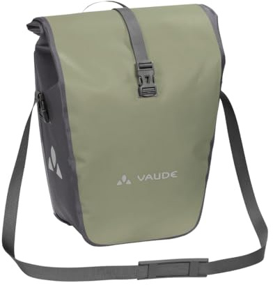 VAUDE Fahrradtasche für Gepäckträger Aqua Back Single 1 x 24 L in Khaki, Hinterradtasche wasserdicht, Fahrrad Gepäckträgertasche hinten, einfache Befestigung – Made in Germany
