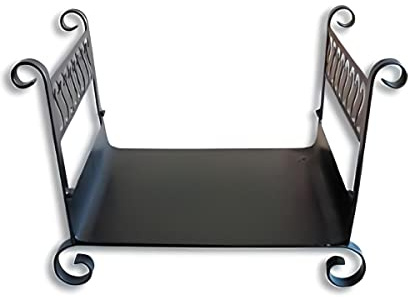 PEGANE Panier à bûches de cheminée, Porte, Range bûches en Fer forgé Coloris Noir - 60 x 45 x Largeur 50 cm