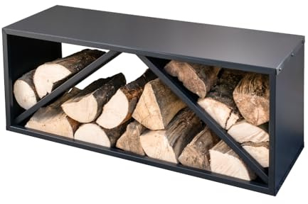 WESTMANN Kaminholzregal Stahl 104x34x40 cm Schwarz Brennholzregal