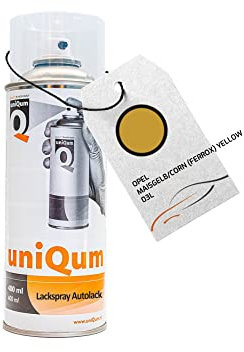 uniQum Autolack Spraydose fürs Auto für OPEL MAISGELB/CORN (FERROX) YELLOW 03L Autolack Reparatur 400 ml