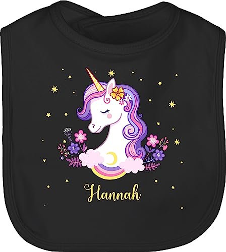 Baby Lätzchen - Einhorn Geschenk Einhörner I Unicorn - Unisize - Schwarz - personalisierte mädchen unicorns name latz einhörnern with lã¤tzchen personalisierter und personlisierte turnsackerl