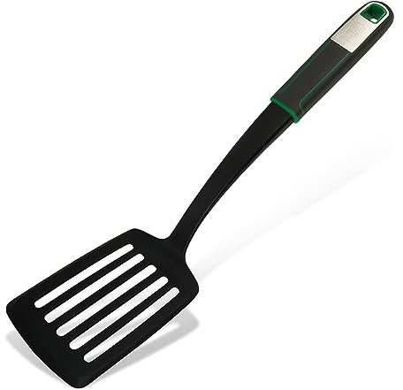 FACKELMANN Chefkoch trifft Schlitzwender - optimal zum Wenden von Gemüse, Fleisch & Co. - mit Soft-Touch-Griff und Edelstahleinsatz