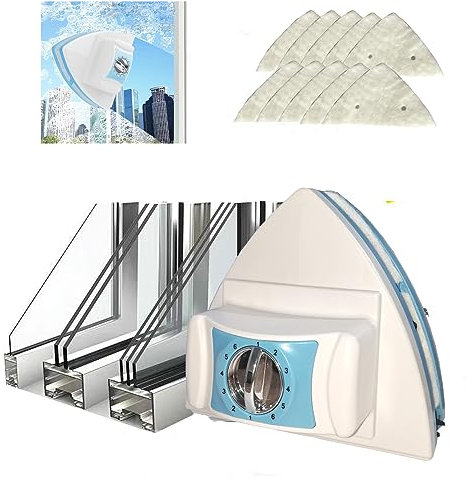 Hooha Fensterputzer Magnetisch für 8-40mm Glas mit 6 Gänge Regulierbarer Magnetkraft Wischer Fensterputzer, Glaswischer, Fensterputzer für Doppelt oder Dreifach Fenster