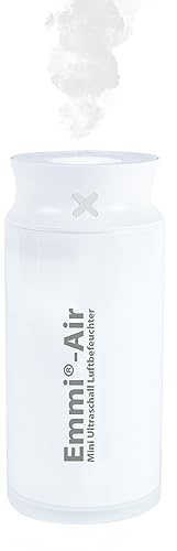 emmi-AIR Ultraschall Mini Luftbefeuchter I 400 ml I Kompakter Luftbefeuchter für Schlafzimmer & Büro I 3 Befeuchtungs- & Helligkeitsstufen I Leise Raumluftbefeuchtung für Raumduft & Wohlfühlklima