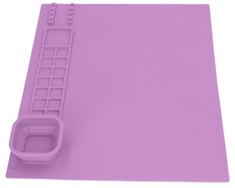 Pssopp Silikon-Malmatte, DIY-Malmatte, Flexibles Kunstzubehör, Entwickelt Kognitive Fähigkeiten für Zuhause (Lila)