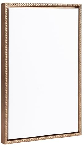 Kate and Laurel Sylvie Blank Framed 18x24 Gold Beaded Gold; Vintage Modern Empty Surface for Paint-Your-Own Art