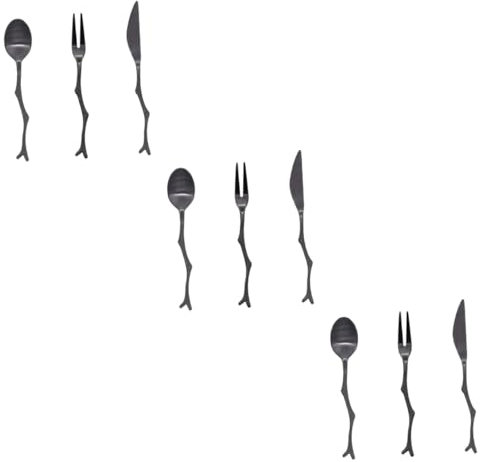 MAGICLULU 9 Stk Besteck Gerichte Servierlöffel aus Metall Edelstahllöffel Smoothie-Löffel Obst geschirrtuch Fruchtgabeln Löffel- -Kit konzentrieren einstellen Buttermesser Kaffeelöffel