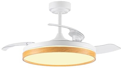 wonderlamp - Ventilador LED aspas plegables Tamero Haya 72W con Modo luz de noche y CCT 3000-4000-6000K