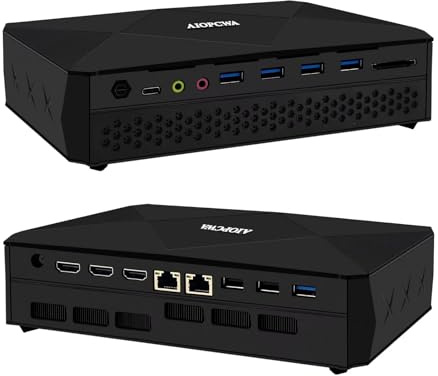 AIOPCWA RTX 3060 Mini Gaming PC Core i7 12700H (14C20T, up to 4.7GHz) Windows 11 Pro, Dual i226V 2.5GbE LAN Micro Desktop Computer, DDR5 16GB RAM 256GB NVMe SSD, SD Card Slot, WiFi6, BT5.2