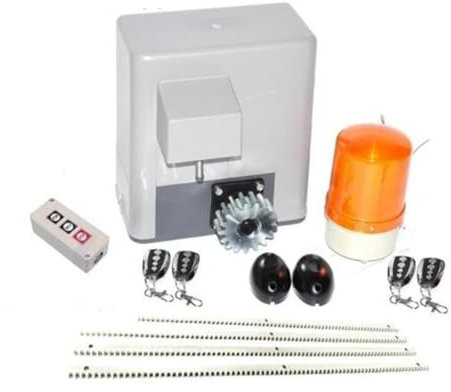 Kit de abridor automático de puerta corredera, Abridor automático de puerta corredera de 600kg, operador eléctrico, máquina con ruedas, Kit de seguridad for puerta con marco de acero de 4m para puerta
