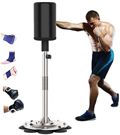 LVYUDS Einstellbare Höhe Boxsack Stehend Anzug, Schneller Rückprall Beweglichkeit Reaktion Training Punchingball für Boxer Erwachsene Kinder(Schwarz)