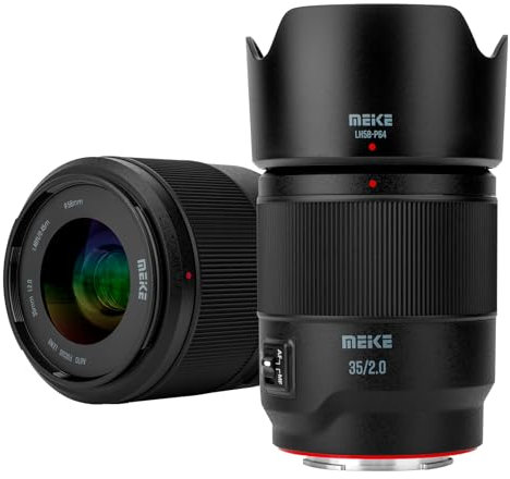 Meike 35 mm F2.0 Full Frame AF STM Lens (Stepper Motor) with Large Aperture Aperture Auto Focus and Fixed Prime Portrait Lens for Sony E-Mount Mirrorless Cameras A9 A7III A7II A7 A7R3 A7R4