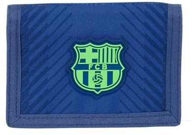 Safta F.C. Barcelona Navy Blue - Cartera Billetera con Cabecera, Cartera Billetera, Monedero, Cómoda y Versátil, Calidad y Resistencia, 12.5x9.5 cm