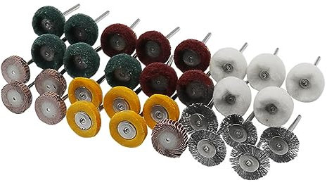 Gatuida 30pezzi Spazzole Metalliche Ruote Abrasive Spugna Accessori Per Trapano Per Levigatura e Pulizia Di Superfici Metalliche